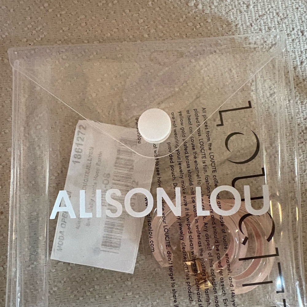 Alison Lou Pink Jelly Lucite Hoop Earrings NWT